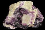 Dark Purple Cubic Fluorite on Quartz - China #94306-1